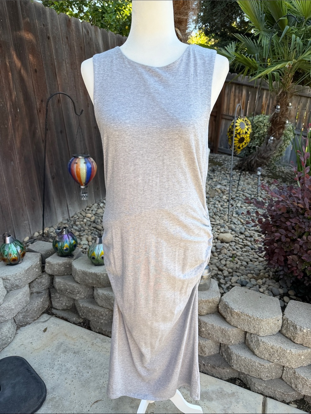 Athleta Light Heather Gray Sleeveless Maxi Dress